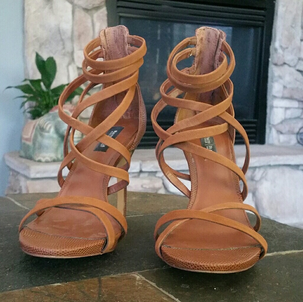 Dark Tawny Caged Heels